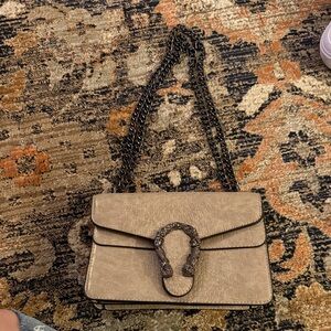 Amazon Tan Crossbody Bag with Chain Strap